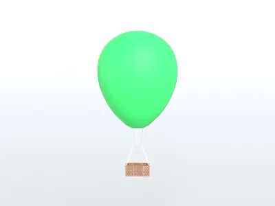 Hot Air Balloon v1 007 Low-poly 3D model