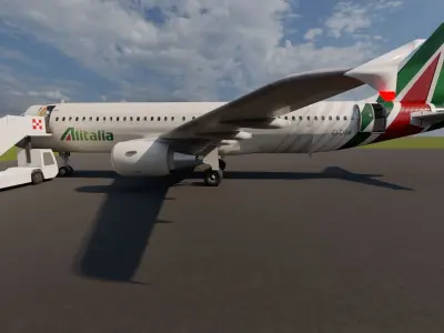 ALITALIA AIRBUS A319 A320 A321 3D model