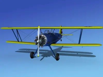 Stearman PT-17 Kaydet Trainer V02 3D model