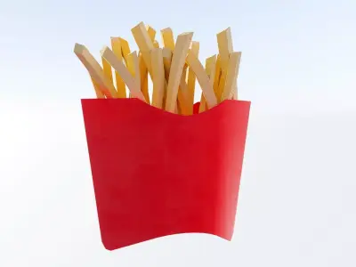 fries pateto Low-poly 3D model
