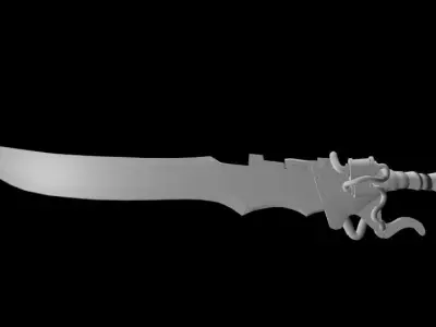 Steam punk sword Low-poly 3D model