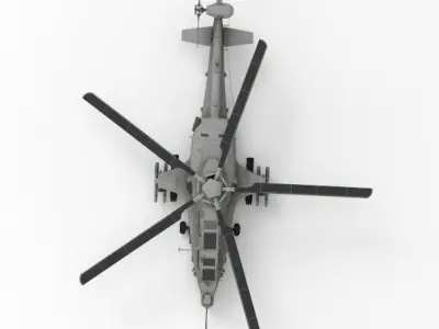 Low Poly Attack Helicopter WZ-10 3D Model Low-poly 3D model