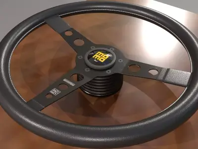 Momo prototipo 370 mm Steering Wheel 3D model