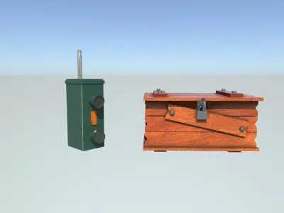 military walkie and create Low-poly 3D model