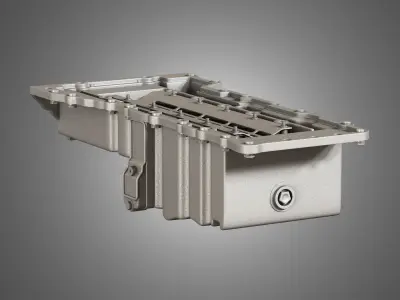 Oil Pan with Cover and Bolts 3D model