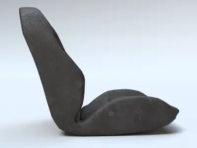 Leather Car Seat Low-poly 3D model