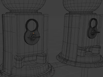 Coin Bubblegum Vending Machine Combo Free 3D model