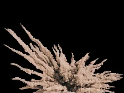 Houdini - Dirt bomb explosion asset scene file Low-poly 3D model