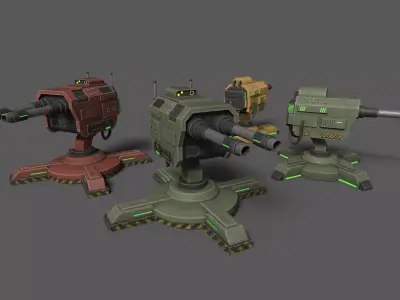 GunTurrets Low-poly 3D model