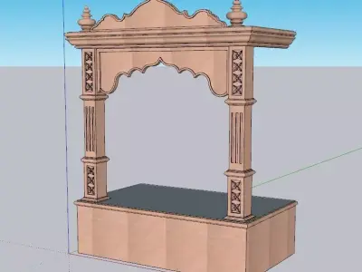 indian stone jharokha window Low-poly 3D model