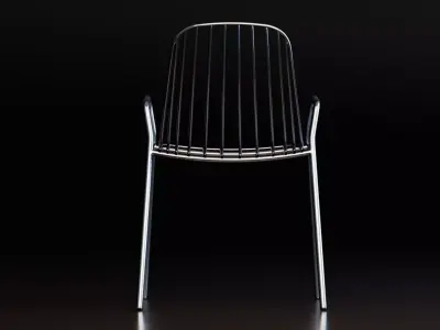 Modern Outdoor Wireframe Chair Free low-poly 3D model