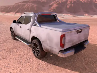 dirty pickup truck Low-poly 3D model