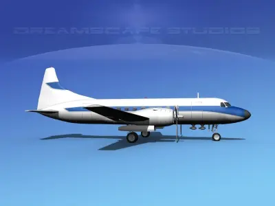 Convair CV-340  Private 3 3D model