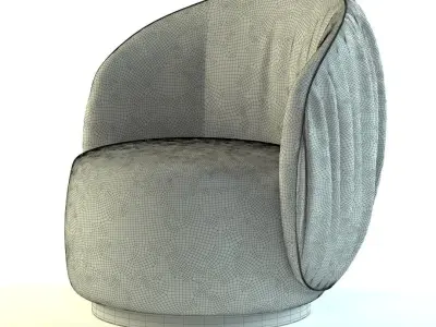 armchair-01 swivel chair velvet with gold legs Free 3D model