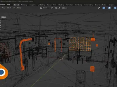 CCTV Building Low-poly 3D model