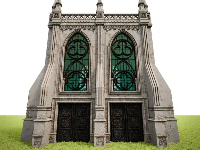 GOTHIC CASTLE BUILDING 15 Low-poly 3D model