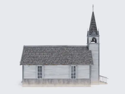 Low Poly Church Low-poly 3D model
