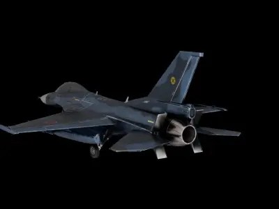 Mitsubishi F-2 Japan Air Force Low-poly 3D model