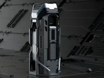 Sci-fi columns 3D model