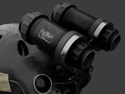 Night vision and military helmet Delta force 80s 90s Low-poly 3D model