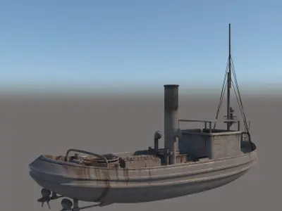 3d old boat 3D model