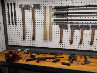 Lowpoly Mobile Weapons Kit Low-poly 3D model