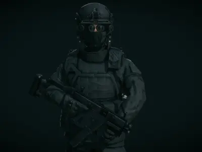 SWAT Operator Free low-poly 3D model