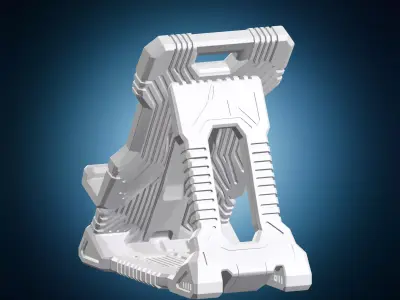 Cyberpunk Futuristic Tablet Phone Stand 3D print model