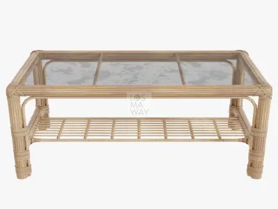 Low Poly Rattan Table Game Ready Free low-poly 3D model