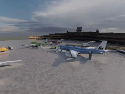 BRANIF FLEET 1969 1971 BOEING 727 100 707 327 727 200 DC8 3D model