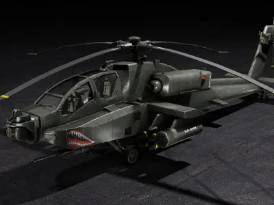 Apache AH-64 LongBow Low-poly 3D model