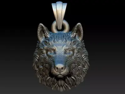 Wolf Pendant  3D model