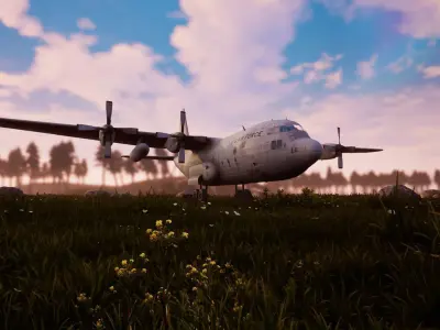 US C-130 Low-poly 3D model