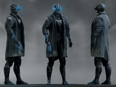 Sci Fi Military Police  Low-poly 3D model