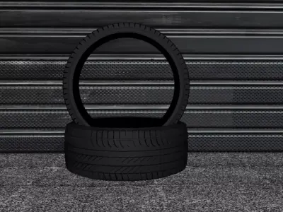 Realistic Car Tire 3D Model Without Rim Game-Ready Free low-poly 3D model