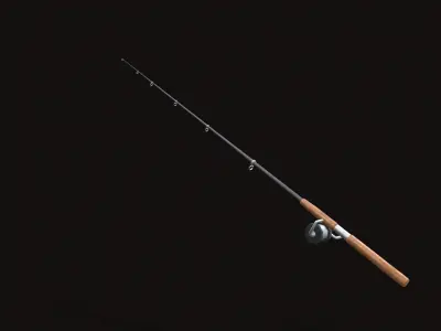 Fishing Rod V08 Low-poly 3D model