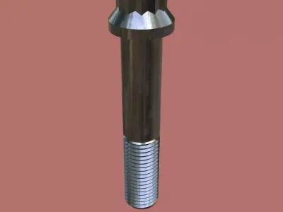 Steel Stained M12 12 Point Bolt 4K PBR 3D model