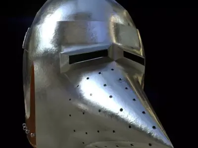 Hounskull Bascinet helmet Low-poly 3D model