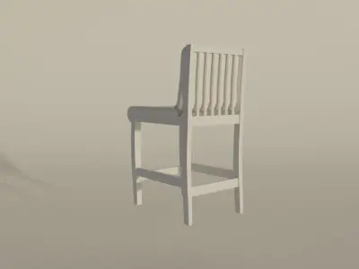 Modern Wooden Kitchen Chair - Padded Fabric Seat Free low-poly 3D model
