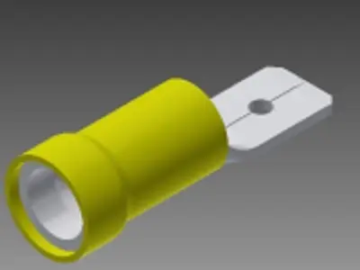12-10 male spade yellow solderless wire terminal Free 3D model