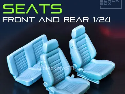 CUSTOM SEATS FRONT AND REAR FOR DIECAST AND MODELKITS 1-24th 3D print model