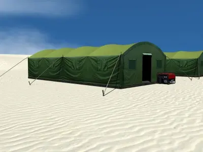 Big Army Tent Low-poly 3D model