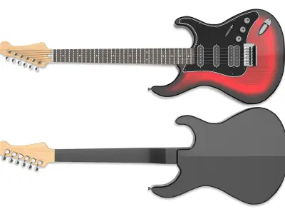 Electric Guitar Part 1 Low-poly 3D model