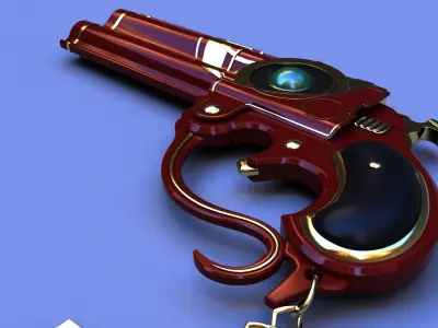  Bayonetta gun lowpoly model Low-poly 3D model