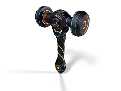 Sci-Fi Battle Hammer - Otsuchi Low-poly 3D model