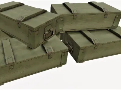 Ammunition Wood Crates 01 - PBR Low-poly 3D model