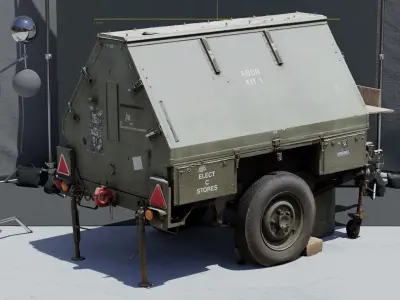 Photogrammetry Model of Military Comms Vehicle Low-poly 3D model