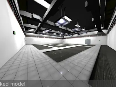 Empty Data Center Room Low Poly Ready to Render Low-poly 3D model