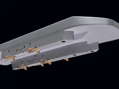 Three-missile launcher 3D model