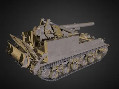 Tank 155mm GMC  M40 or 8inch Howitzer Motor Carriage M43 3D model
